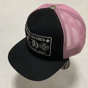 Chrome Hearts Black and Pink Trucker Hat